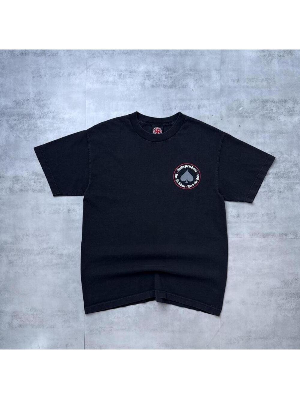 Y2K Thrasher x Independent black 00s Skate t shirt